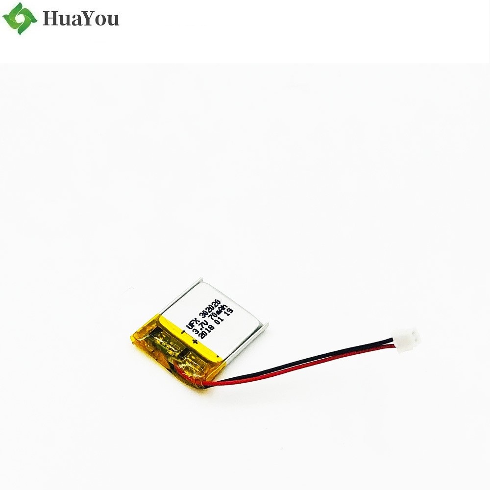 302020 70mAh 3.7V Li-Polymer Battery