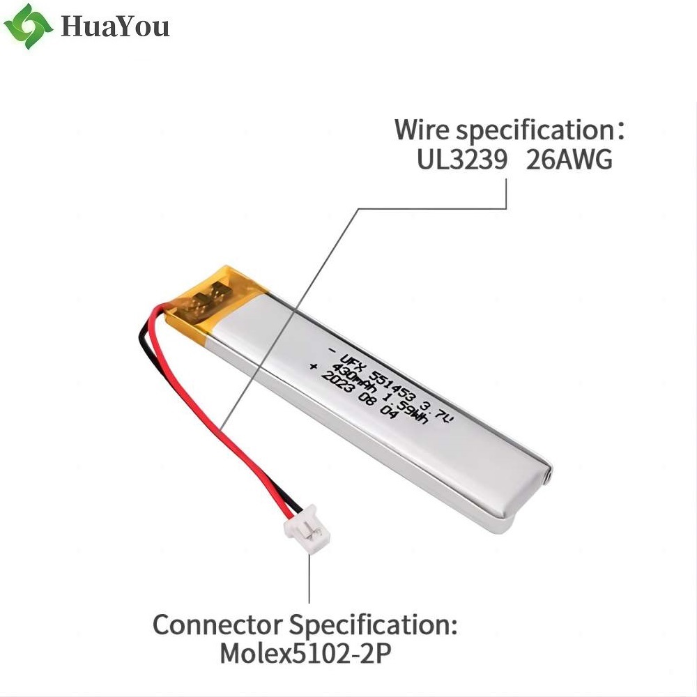 430mAh Lipo Battery for LED Light