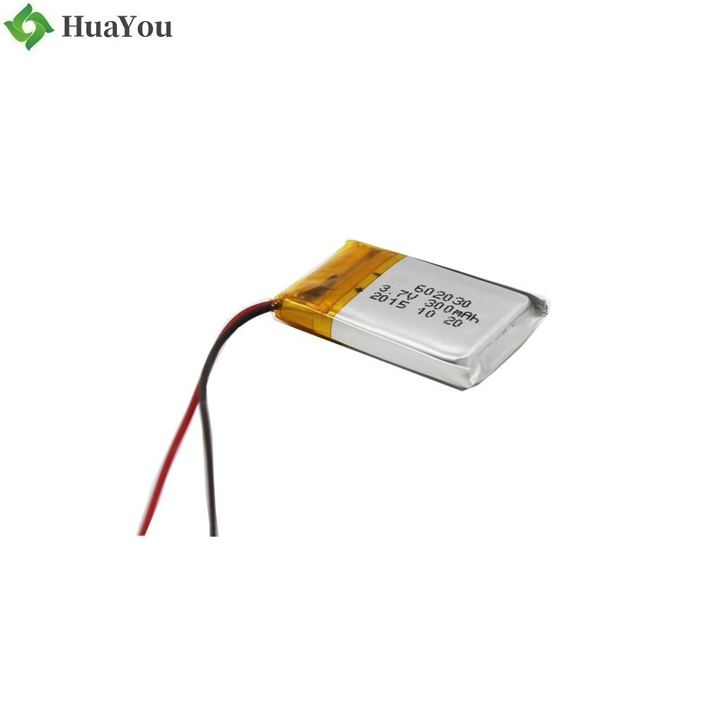 602030 300mAh 3.7V Lithium Polymer Battery